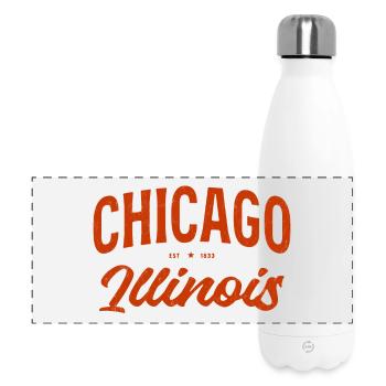 Écriture vintage de Chicago Illinois - Gourde isotherme panoramique 500 ml - blanc - Devant