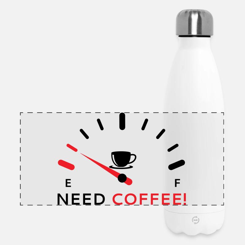 Brauche Kaffee 2 - Panorama Isolierflasche 500 ml - Weiß