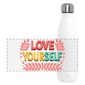 Liebe dich selbst - Panorama Isolierflasche 500 ml - Weiß - Vorne