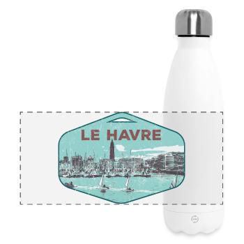Le Havre France est ma ville natale - Gourde isotherme panoramique 500 ml - blanc - Devant