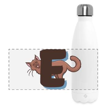Katze Buchstabe E - Panorama Isolierflasche 500 ml - Weiß - Vorne