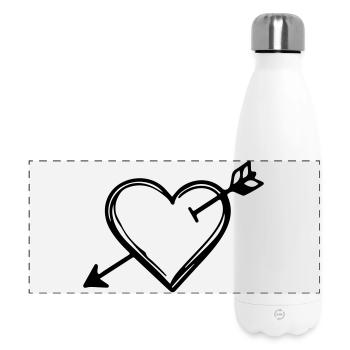 Heart Arrow Icon - Panoramic Thermal Bottle 500 ml - white - Front