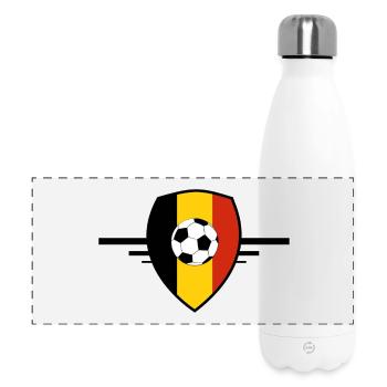 Belgisches Fußballwappen Belgien - Panorama Isolierflasche 500 ml - Weiß - Vorne