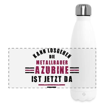 Trainee metalworker apprenticeship training metalworker - Panoramic Thermal Bottle 500 ml - white - Front