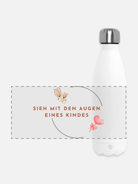 SIEH_MIT_DEN_AUGEN_EINES_KINDES - Inneres Kind - Panorama Isolierflasche 500 ml - Weiß