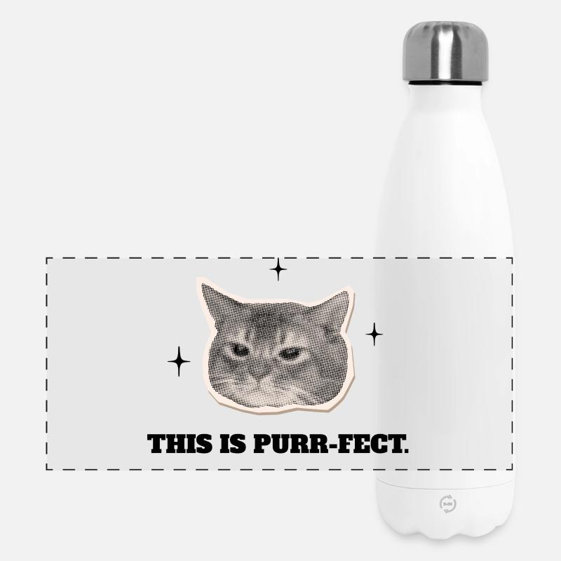 Die Purr-fekte Katze - Panorama Isolierflasche 500 ml - Weiß