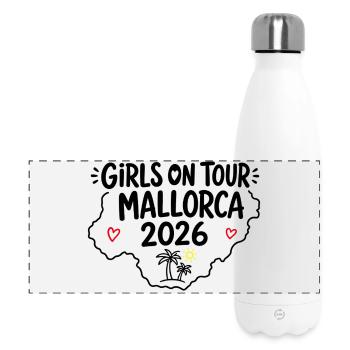 Malle 2026 Girls On Tour Mallorca 2026 - Panorama Isolierflasche 500 ml - Weiß - Vorne