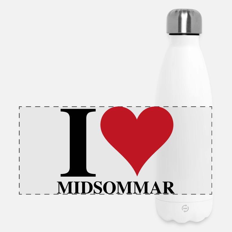 I love Midsummer - Panoramic Thermal Bottle 500 ml - white