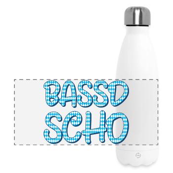 Bassd scho - Panorama Isolierflasche 500 ml - Weiß - Vorne