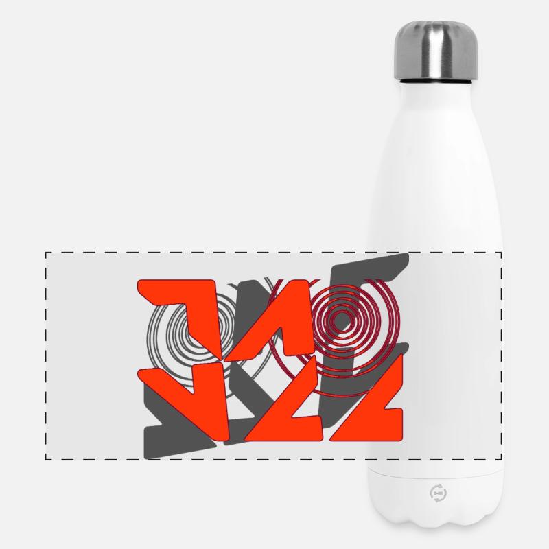Jazz Graffiti Pattern - Panoramic Thermal Bottle 500 ml - white