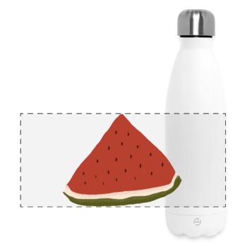 Pastèque, Pastèque, Melon - Gourde isotherme panoramique 500 ml - blanc - Devant