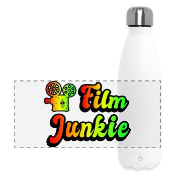 Film Junkie Rainbow Design - Panoramic Thermal Bottle 500 ml - white - Front