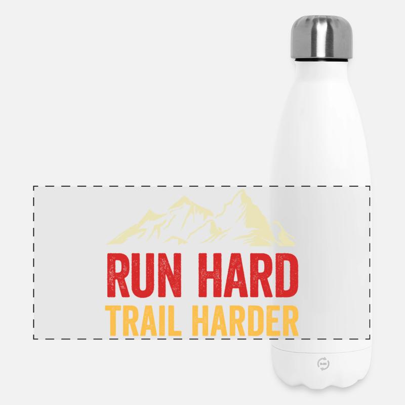 Courez fort. Trail plus difficile. - Gourde isotherme panoramique 500 ml - blanc