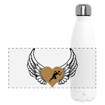 Jogger heart wings - Panoramic Thermal Bottle 500 ml - white - Front