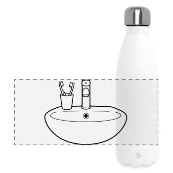 Waschbecken Badezimmer Sanitär Vektor - Panorama Isolierflasche 500 ml - Weiß - Vorne