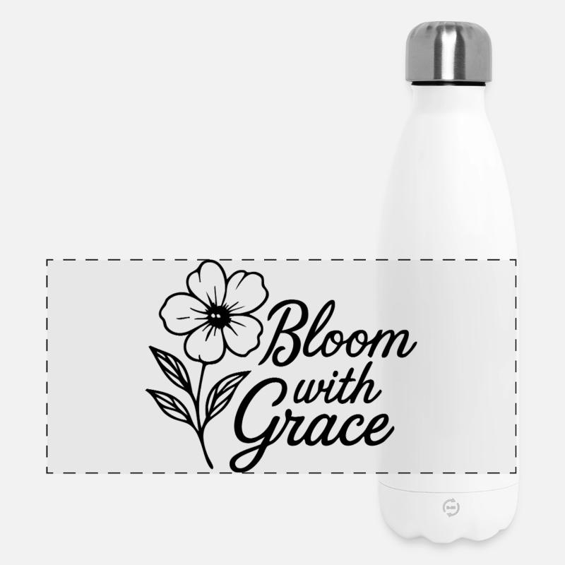 Bloom with Grace - Panoramic Thermal Bottle 500 ml - white
