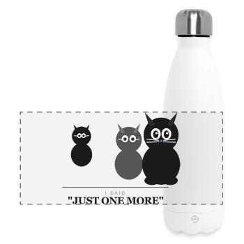 Nur noch eine Katzentrio-Silhouette - Panorama Isolierflasche 500 ml - Weiß - Vorne