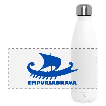 Ship Empuriabrava Font Blue - Panoramic Thermal Bottle 500 ml - white - Front