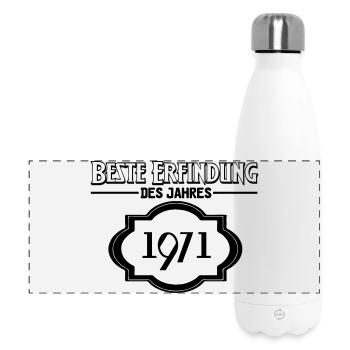 Beste Erfindung des Jahres 1971 Geschenk - Panorama Isolierflasche 500 ml - Weiß - Vorne