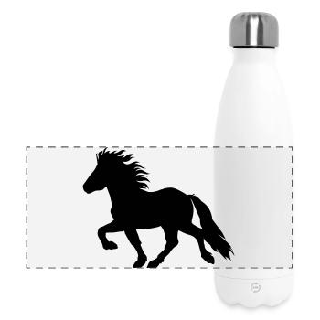 Cheval islandais doux, Tölter n° 6, islandais - Gourde isotherme panoramique 500 ml - blanc - Devant