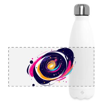 Farbwirbel Galaxie Weltall Muster - Panorama Isolierflasche 500 ml - Weiß - Vorne