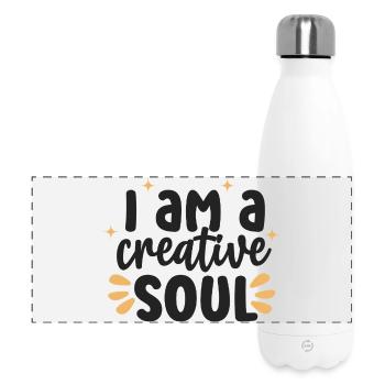 Creative Soul Inspirierendes Zitat - Panorama Isolierflasche 500 ml - Weiß - Vorne