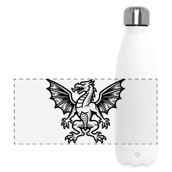 mittelalter-wappen-drache-heraldik-symbol_2 - Panorama Isolierflasche 500 ml - Weiß - Vorne