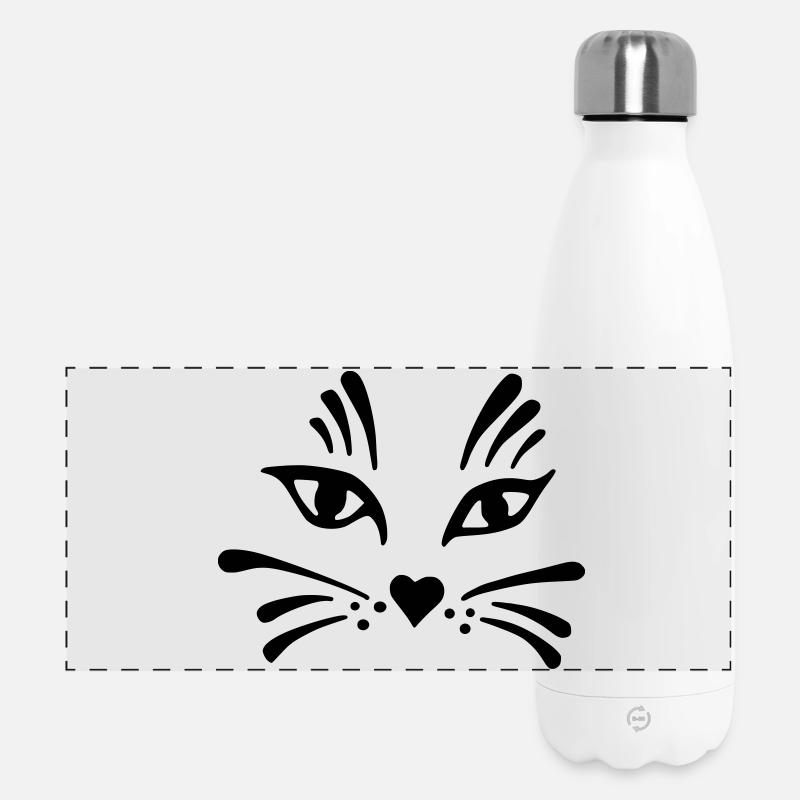 tête de chat simplifiée - Gourde isotherme panoramique 500 ml - blanc
