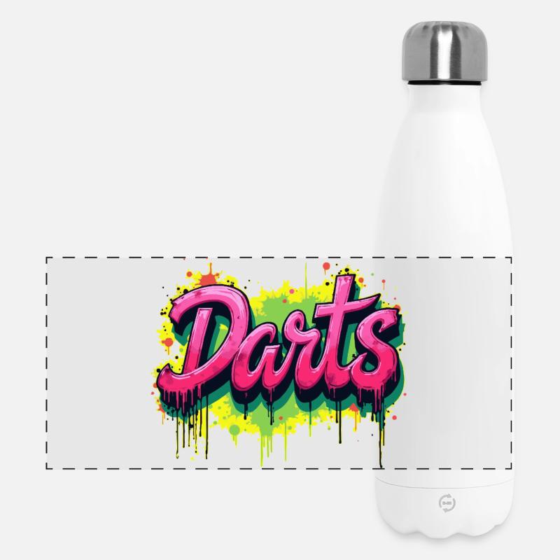 Fléchettes, fléchettes, graffitis - Gourde isotherme panoramique 500 ml - blanc