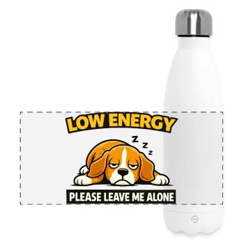 Low Energy Dog Sleepy Meme - Panoramic Thermal Bottle 500 ml - white - Front