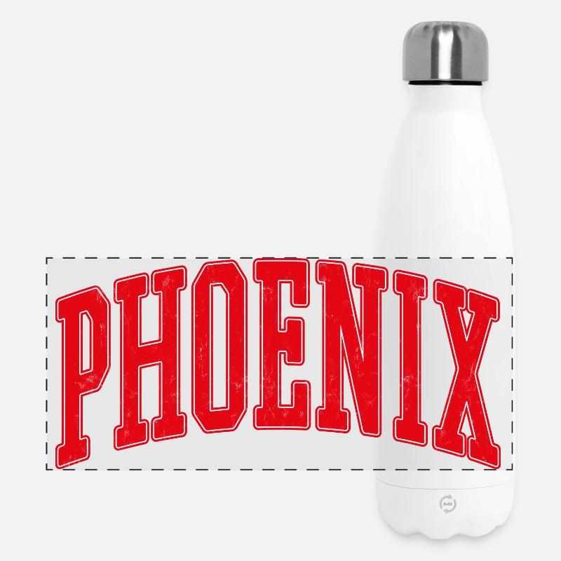 Phoenix Arch Lettering - Panoramic Thermal Bottle 500 ml - white