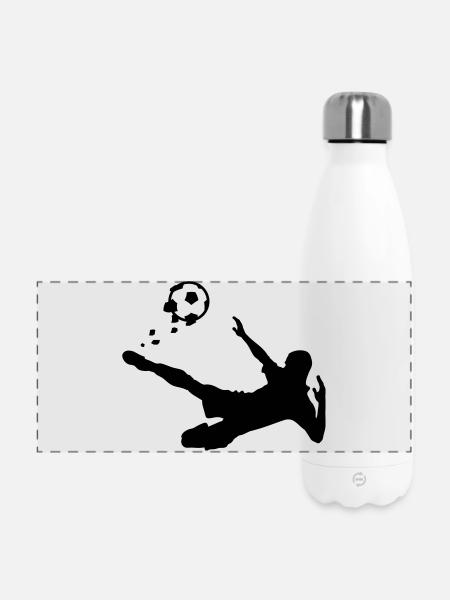 Fußball - Panorama Isolierflasche 500 ml - Weiß