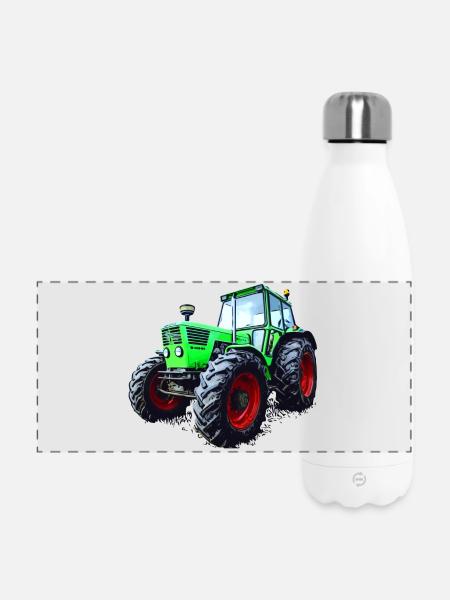 Traktor Deutz 13006 - Panorama Isolierflasche 500 ml - Weiß