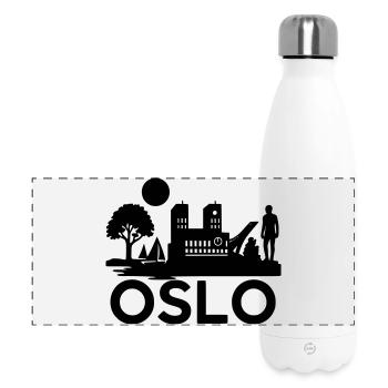 Oslo Silhouette Landmarks - Panoramic Thermal Bottle 500 ml - white - Front