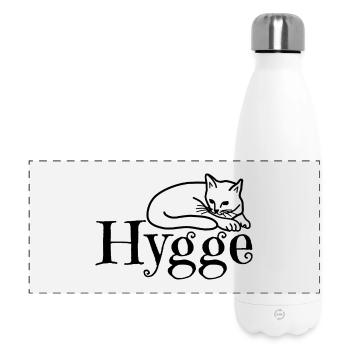 Hygge avec chat - Gourde isotherme panoramique 500 ml - blanc - Devant
