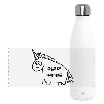 Einhorn - Dead Inside - Panorama Isolierflasche 500 ml - Weiß - Vorne