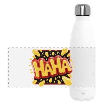 Vibrant Comic Style Haha Design - Panoramic Thermal Bottle 500 ml - white - Front
