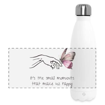 Small Moments - Happiness - Mindfulness - Self-Love - Panoramic Thermal Bottle 500 ml - white - Front
