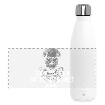 Aristoteles Geduld Zitatporträt - Panorama Isolierflasche 500 ml - Weiß - Vorne