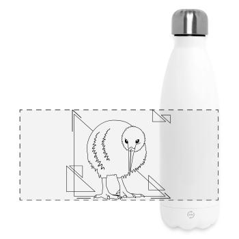 Kiwi Vogel im geometrischen Design - Panorama Isolierflasche 500 ml - Weiß - Vorne
