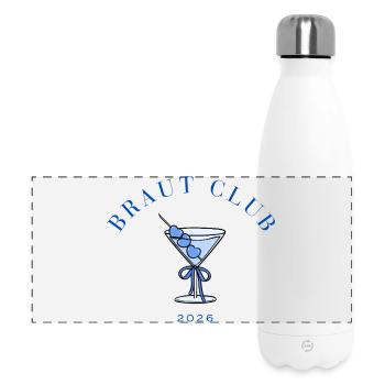 Braut Club Cocktail Herzen 2026 - Panorama Isolierflasche 500 ml - Weiß - Vorne