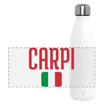Capri Bold Typo with Italian Flag - Panoramic Thermal Bottle 500 ml - white - Front