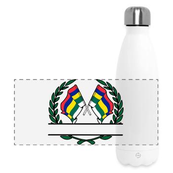 Terschelling Lorbeerflaggen – Island Pride - Panorama Isolierflasche 500 ml - Weiß - Vorne