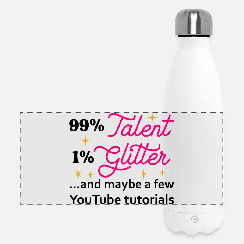 Talent Glitter Stars Script - Panoramic Thermal Bottle 500 ml - white