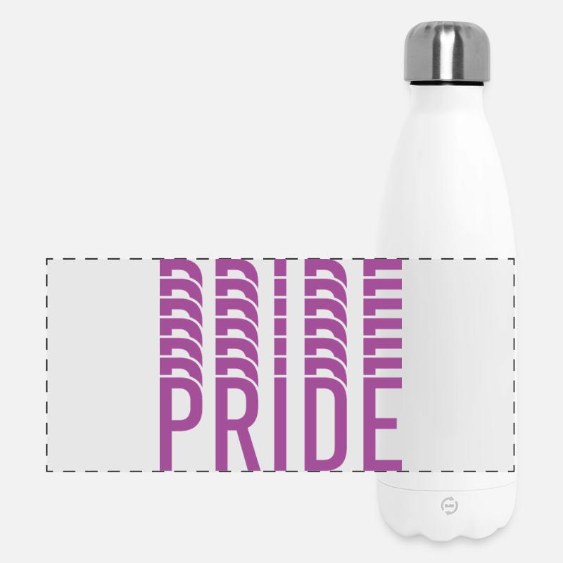 Purple Pride Typography Mosaic - Panoramic Thermal Bottle 500 ml - white