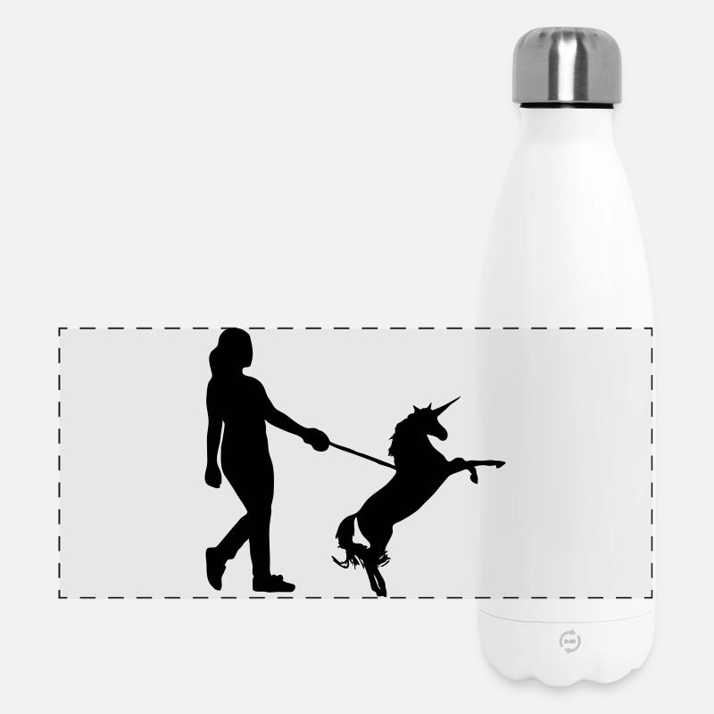 Einhorn Gassi - Einhörner, Fun, Geschenke - Panoramic Thermal Bottle 500 ml - white