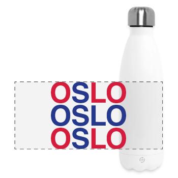 OSLO Drapeau norvégien - Norvégien - Norvège - Gourde isotherme panoramique 500 ml - blanc - Devant