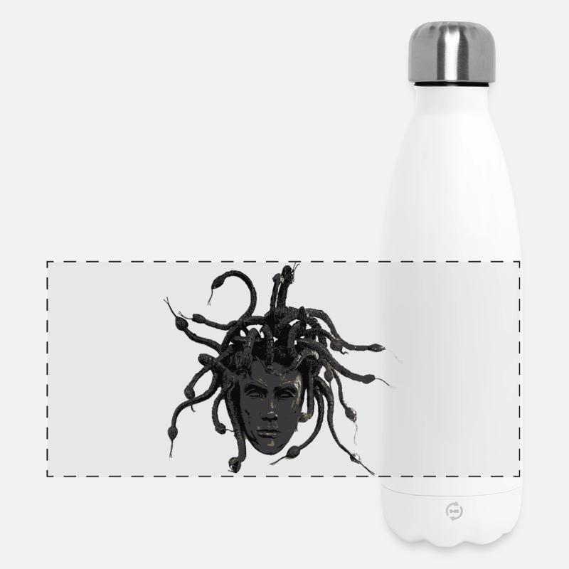 dark medusahead - Panorama Isolierflasche 500 ml - Weiß
