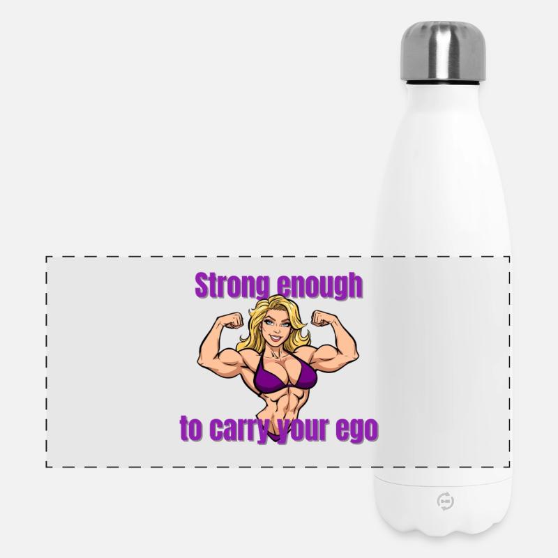 Strong muscles, ego carrier - Panoramic Thermal Bottle 500 ml - white