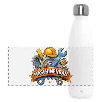 Maschinenbau: Zahnräder und Werkzeuge - Panorama Isolierflasche 500 ml - Weiß - Vorne